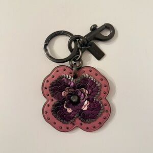 Coach Sequin Tea Rose Bag Charm